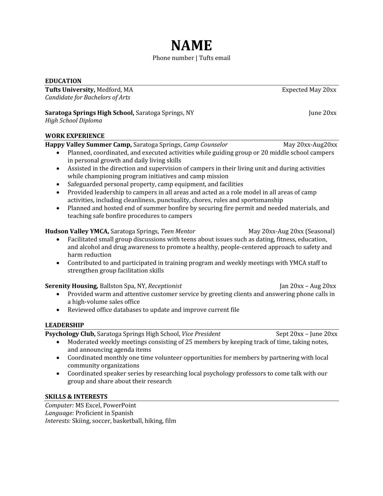Resume Sample 2