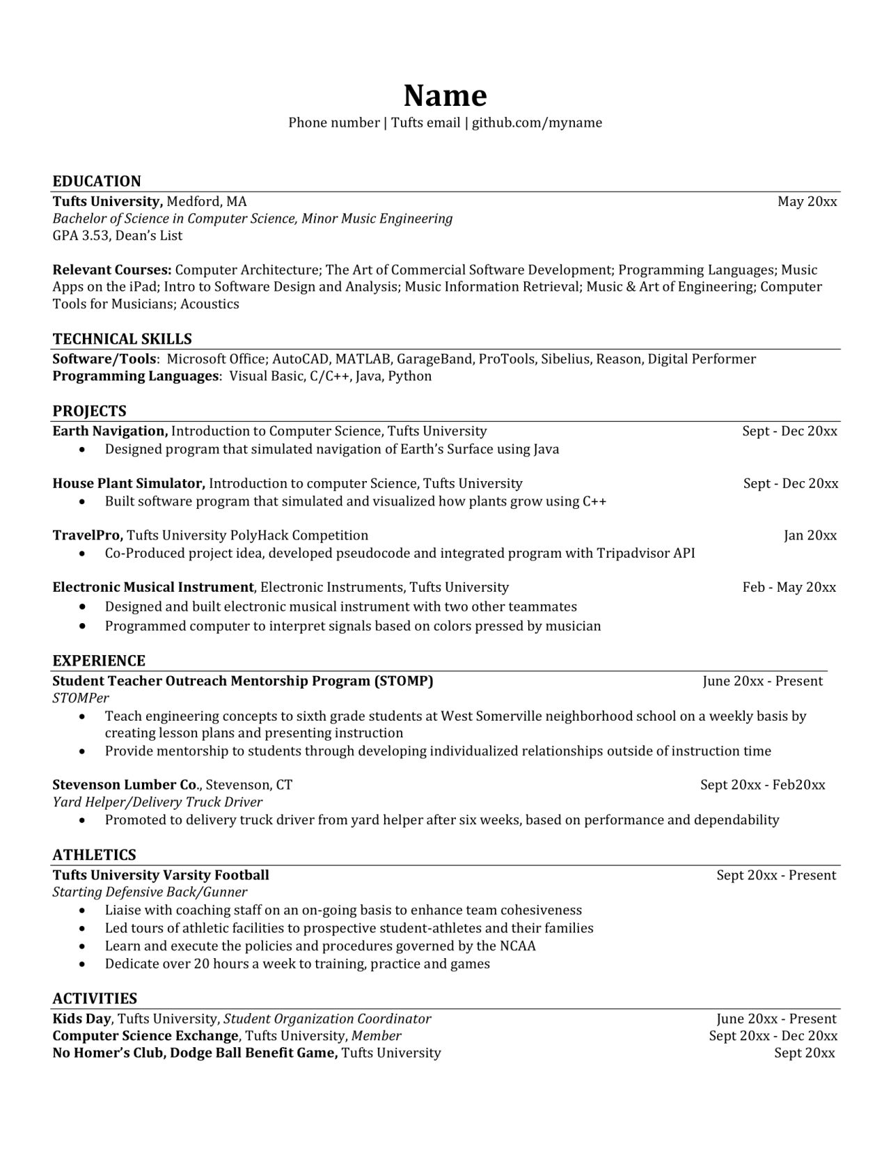 Resume Sample 3